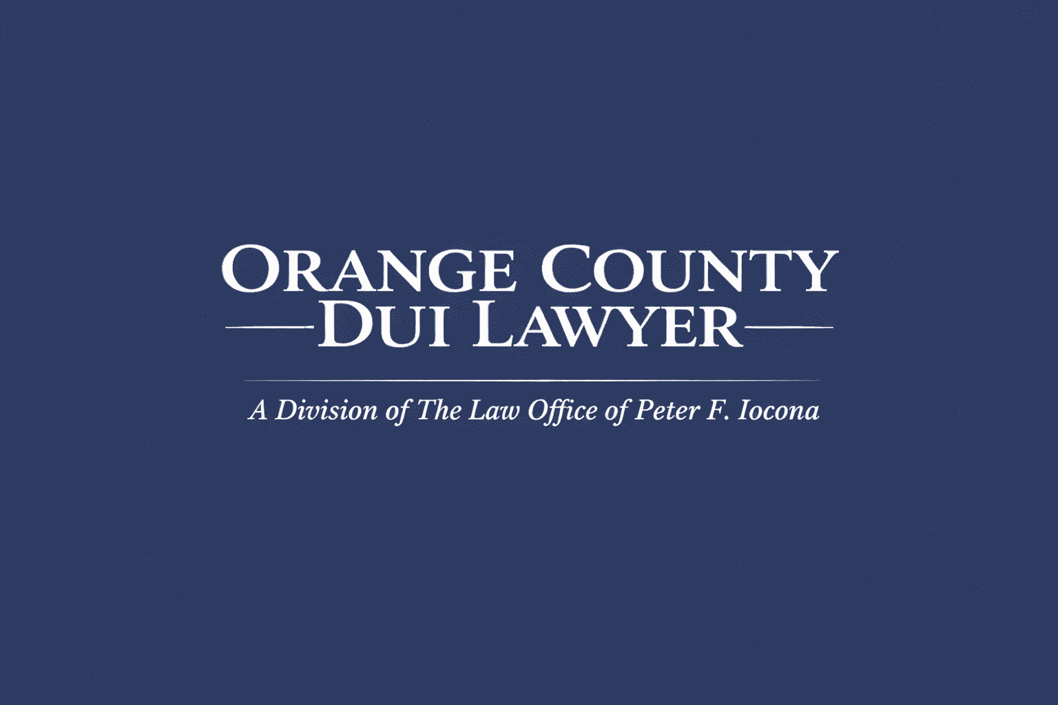 Logo for Orange County DUI Lawyer, part of Peter F. Iocona's law office.